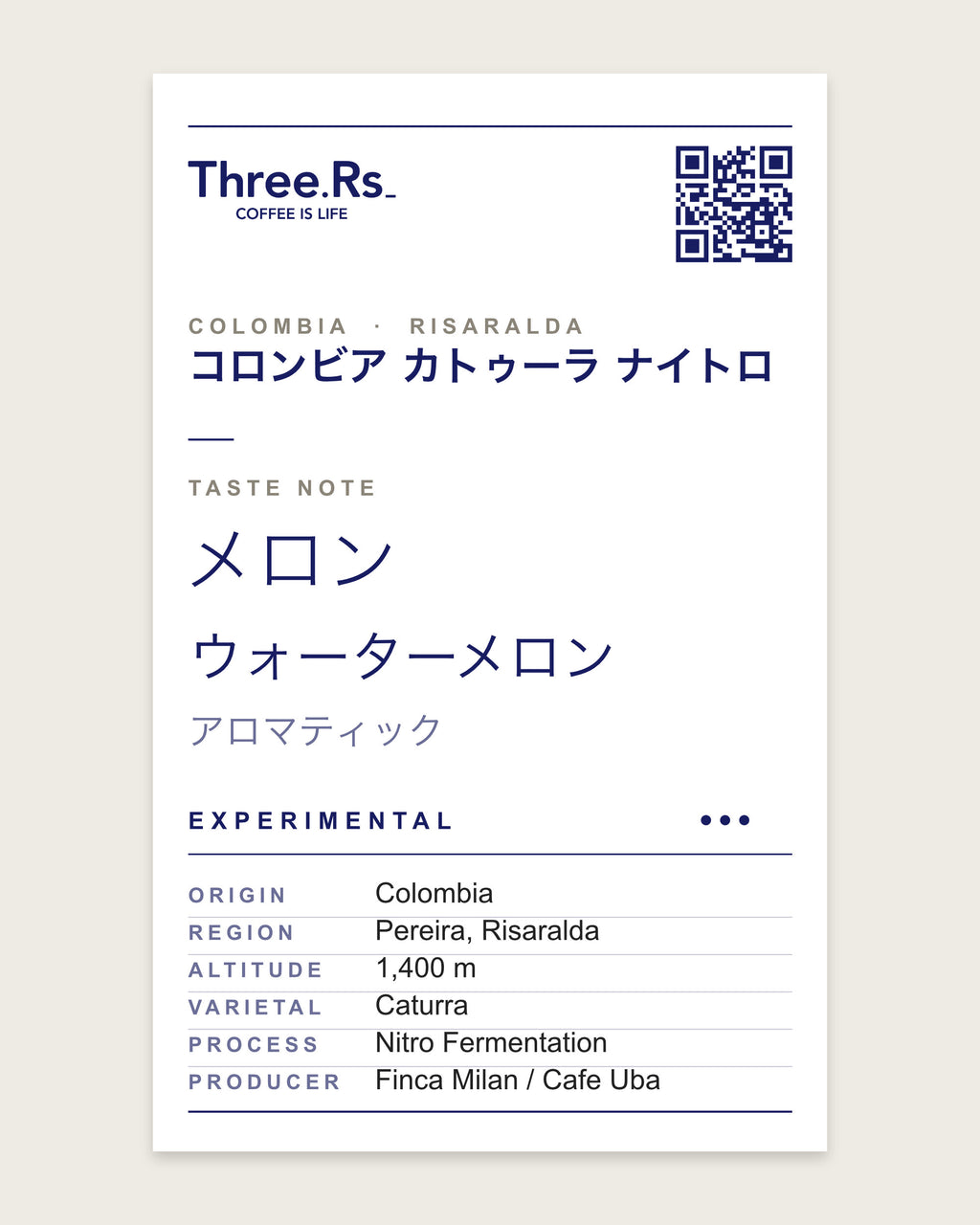 【同じ農園、3つのプロセス】コロンビア Cafe Uba 精製違い飲み比べセット（50g×3）｜SCAJ2026 EC限定